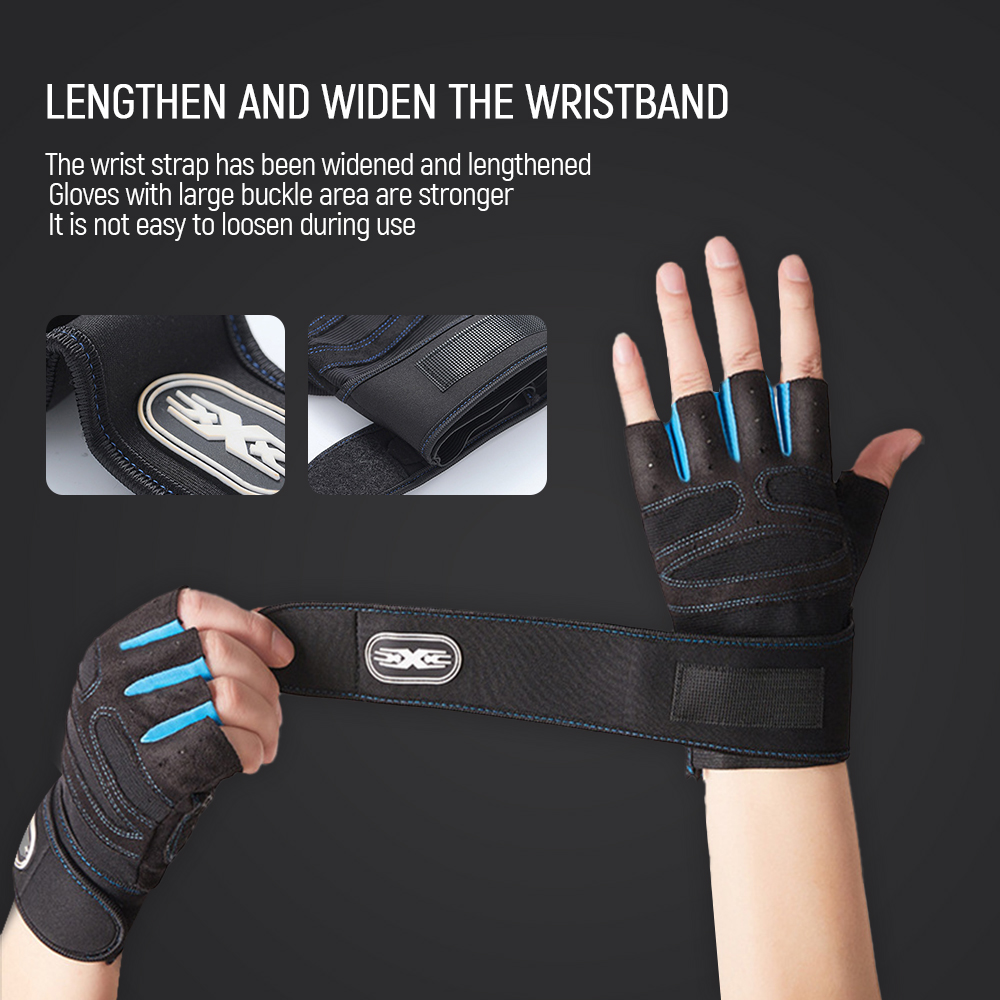 ﻿ ถุงมือขี่จักรยานระบายอากาศ MTB จักรยานเสือหมอบขี่จักรยานถุงมือครึ่งนิ้วสําหรับการออกกําลังกายเฮฟวี่เวทการฝึกอบรมกีฬาอุปกรณ์ขี่จักรยาน