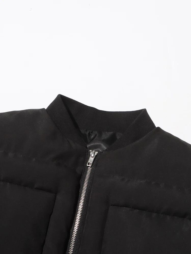 TWOTWINSTYLE Solide Abnehmen Mäntel Für Frauen Stehen Kragen Flare Hülse Patchwork Zipper Minimalistischen Tunika Jacken Weibliche Mode