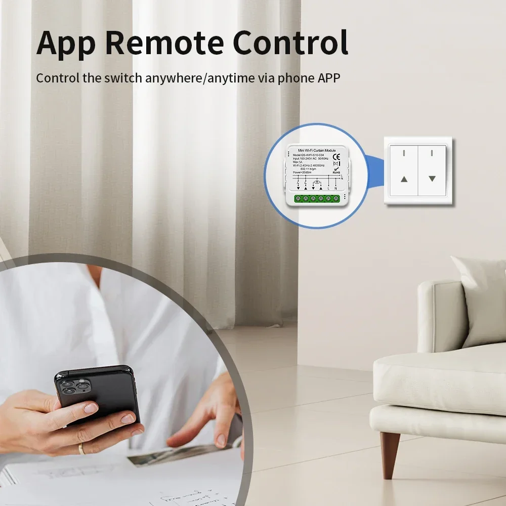 TNCE-interruptor de luz Tuya, atenuador de cortina WIFI Zigbee, MINI módulo inteligente DIY, interruptor de Control de 2 vías, persianas enrollables