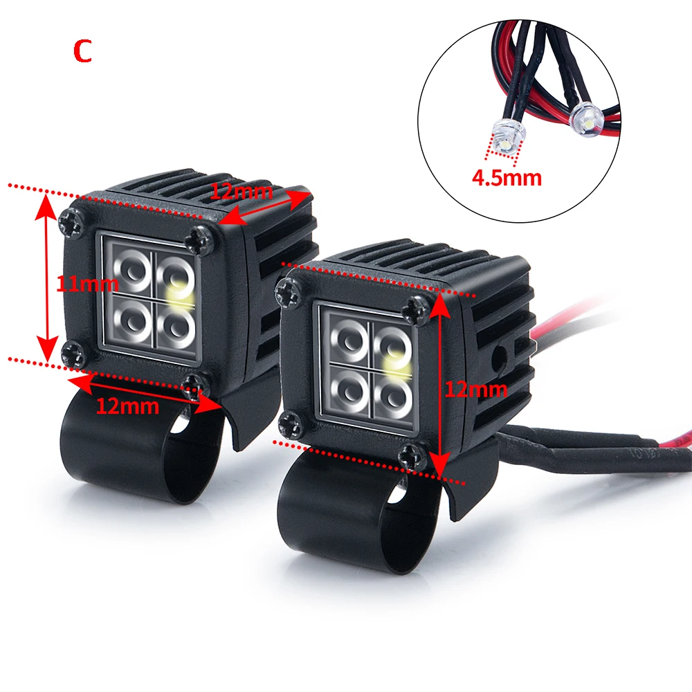 AXSPEED Hành Lý Giá Mặt Đèn LED Chiếu Điểm Cho Traxxas TRX4 TRX6 Trục SCX10 Wraith Trục SCX24 1/10 RC Xe Bánh Xích Xe Ô Tô xe Tải