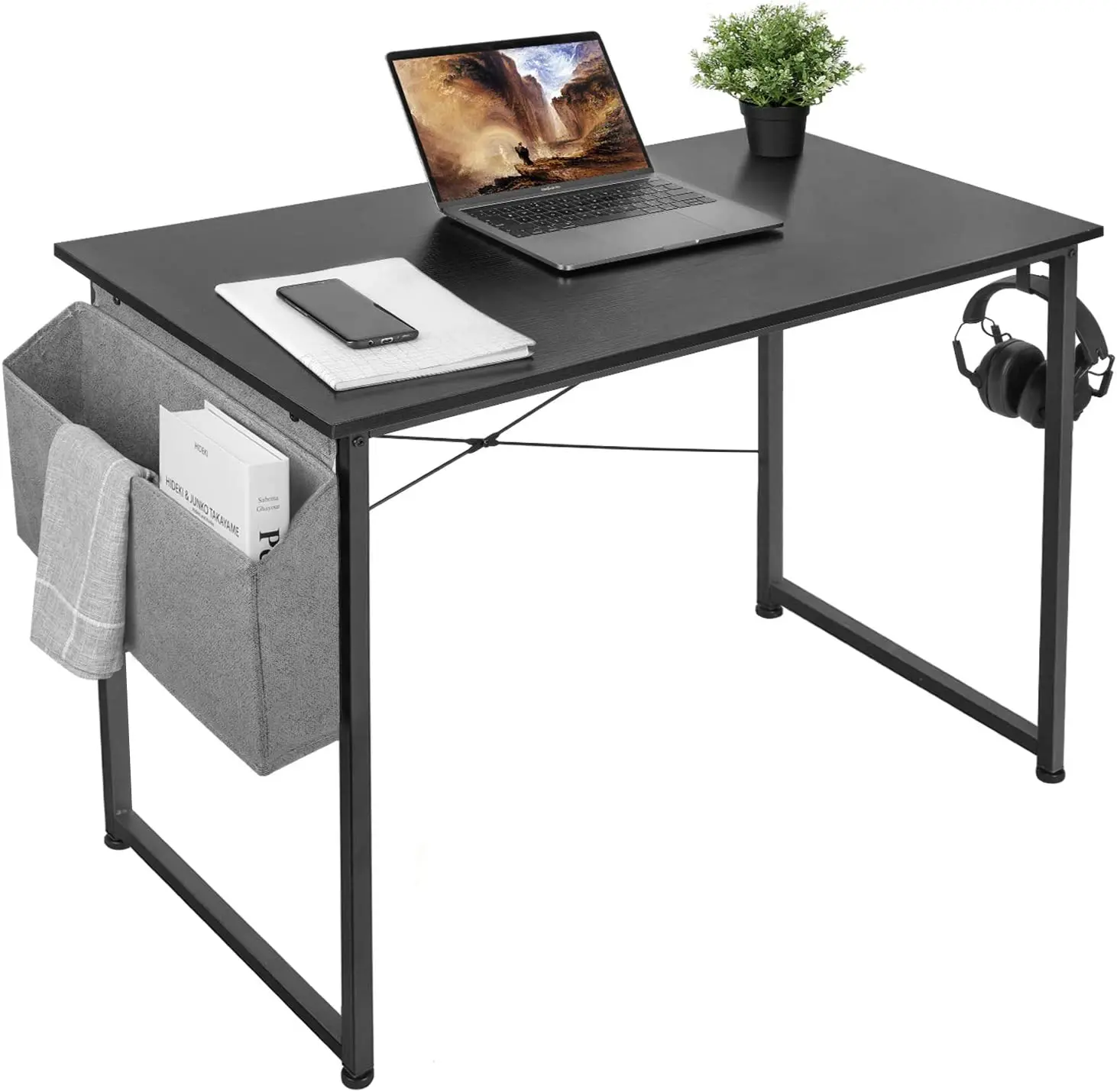 100Cm/120Cm Simple ordinateur PC bureau d'ordinateur portable bureau en bois avec sac de rangement Table de bureau à domicile