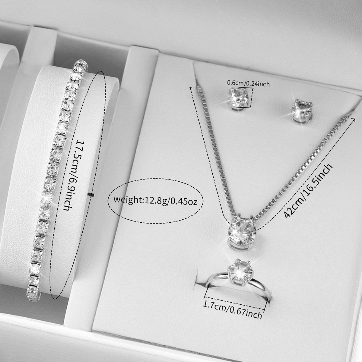 6 unids/set de relojes de cuarzo a la moda para mujer, reloj de pulsera con banda de acero inoxidable y diamantes de imitación, conjunto de joyería (sin caja)