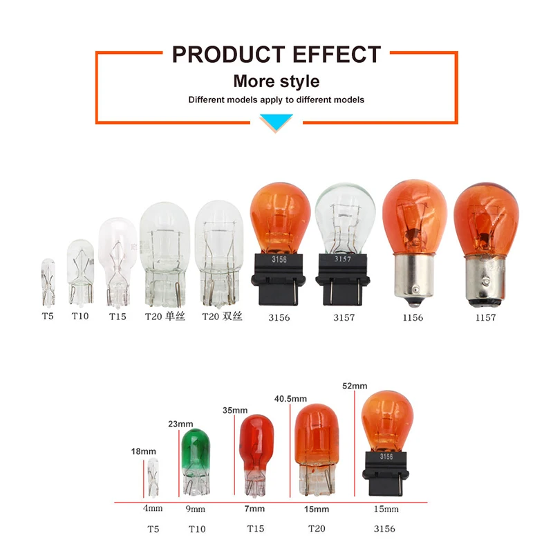 10 Uds. Bombilla de Panel halógeno T5 de luz de calibre de coche 12V 1,2 W W 1,2 W claro rojo azul amarillo lámpara de instrumento de vidrio luces bombilla de estilo de coche