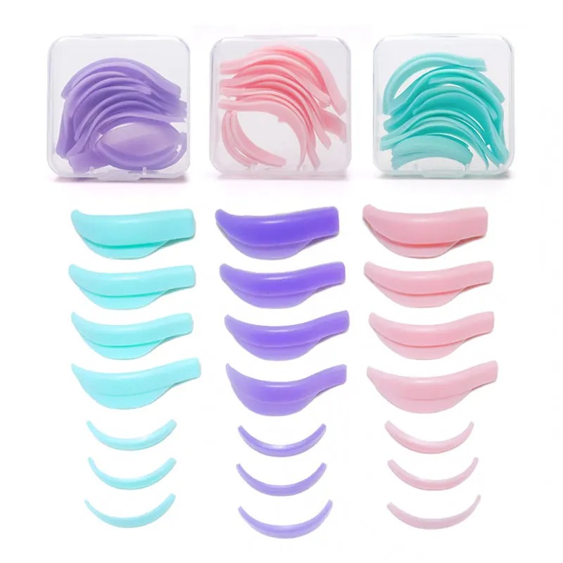 Wholesale  Eyelash Perming Pads 7Pairs Silicone Eyelashes Perming Curler Reusable Lash Lift Shield Pads Eyelash Lifting Tools