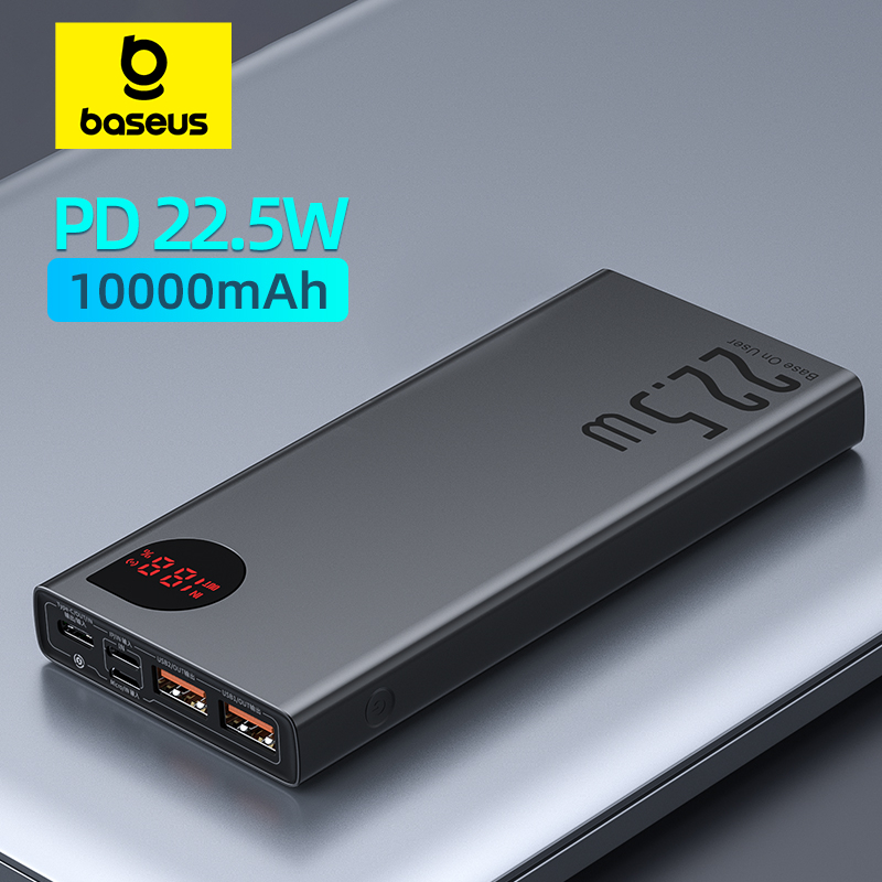 Baseus Power Bank 10000 мАч с 22,5 Вт PD Powerbank с быстрой зарядкой Портативное зарядное устройство для iPhone 16 15 14 13 Pro Max Xiaomi