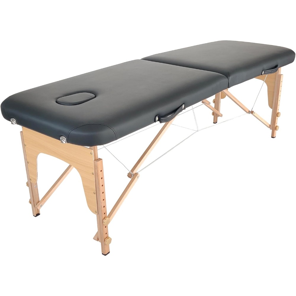 Mobiler Massagetisch Basic 185 x 60 cm – leicht 11,8 kg – Massagetisch, Massagestuhl, 2 Zonen klappbar