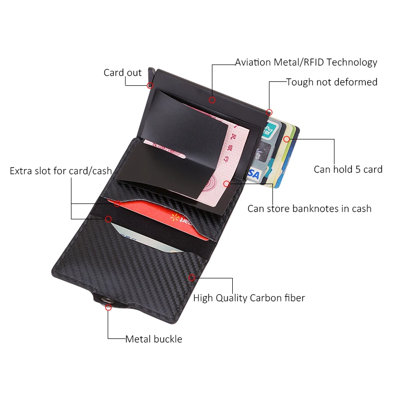 탄소 Rfid 카드 소지자 남성 여성 Airtag 지갑 돈 가방 가죽 지갑 Apple AirTags Tracker Air Tag 2023 용 슬림 얇은 지갑