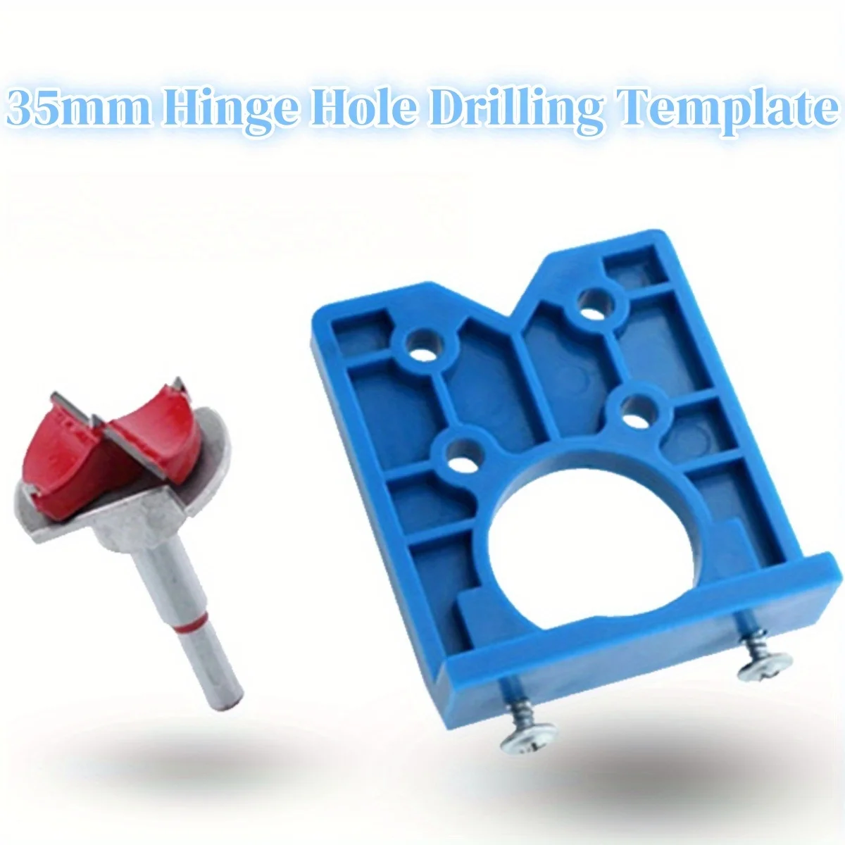 Woodworking  Concealed Hinge Template with 35mm Bit Set Lightweight Positioner for Accurate Cabinet Hinge Installation Diy Tools