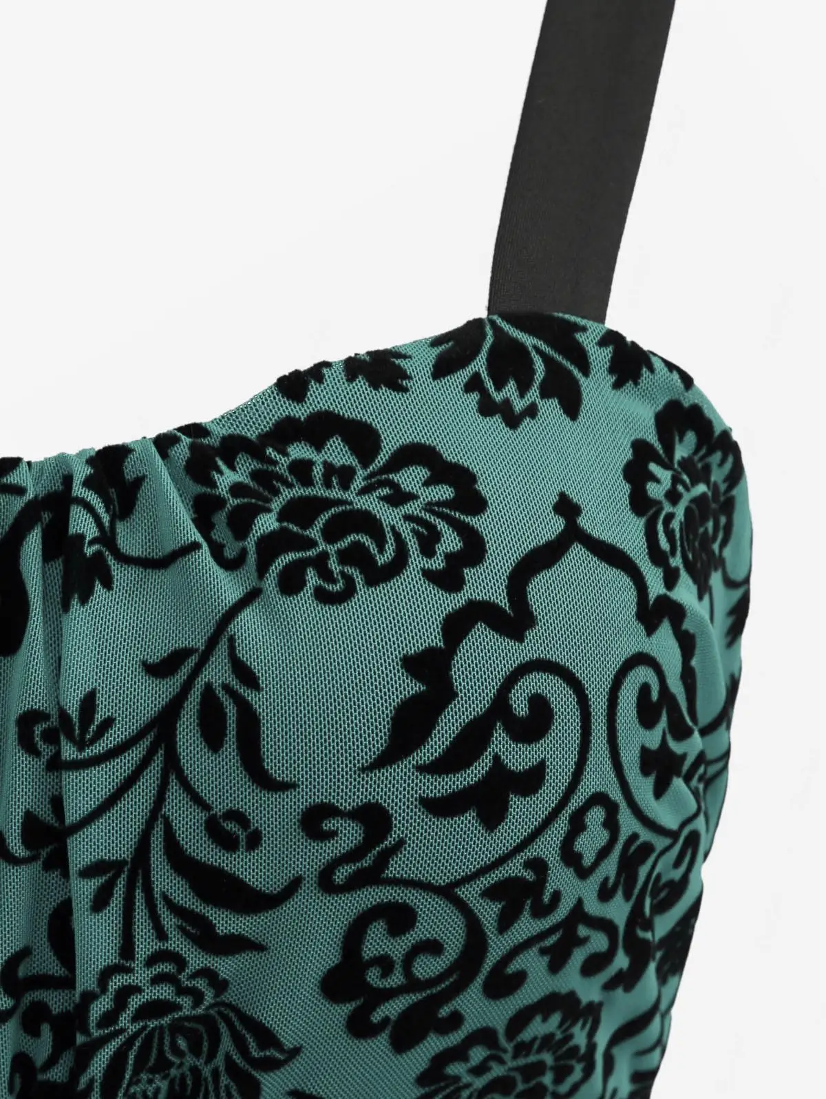 ROSEGAL Damen-Freizeitkleider in Übergröße, Vintage, ärmellos, mit Blumenmuster, geschichtet, gerüscht, Netzstoff, A-Linien-Kleid