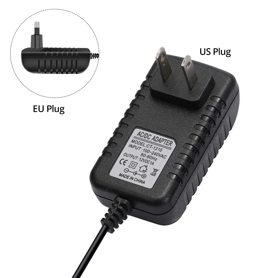 Adattatore di alimentazione 12V con interruttore Convertitore per caricabatterie con spina UE/USA AC 100-240V a DC 12V Driver trasformatore di illuminazione a LED 1A 2A 3A