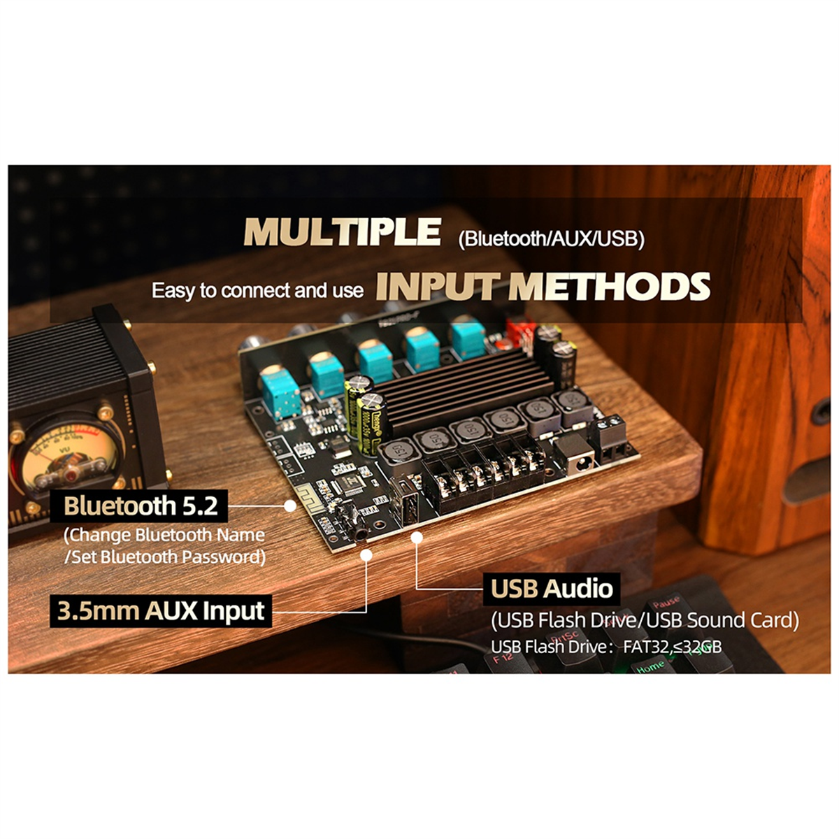 DAJUNGUO-Placa Amplificadora Estéreo Bluetooth, Amplificador Chip AUX, ZK-TB21 PRO, 2.1 Canais, 5.2, 50W, 50W, 100W, Use com TPA3116D2