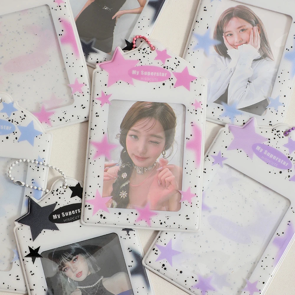 Kawaii Star 3 Inch Postcard Holder Postcards Album Colorful Card Storage Photo Bag Kpop Idol Card Collect Organizer Stationery