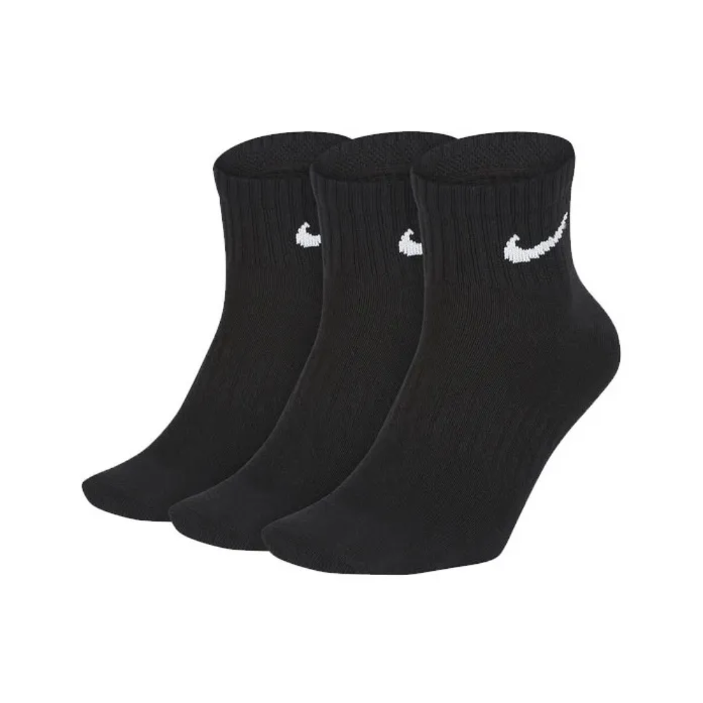 NIKE Calcetines de entrenamiento neutros, largos, medianos, cortos, ligeros, de secado rápido, 3 pares de calcetines de soporte para caídas, cómodos y suaves
