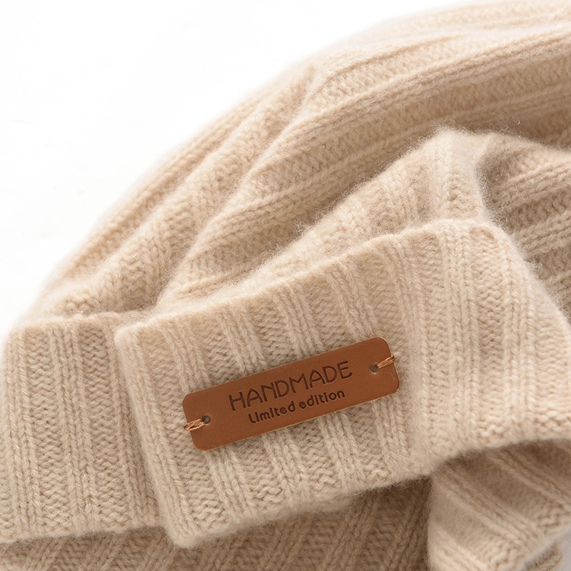 100% Cashmere 2-Layers Beanies Solid Knit Caps Unisex Hat Casual Men New Year Special Price Basic Soft Women Warm Hair Bonnet