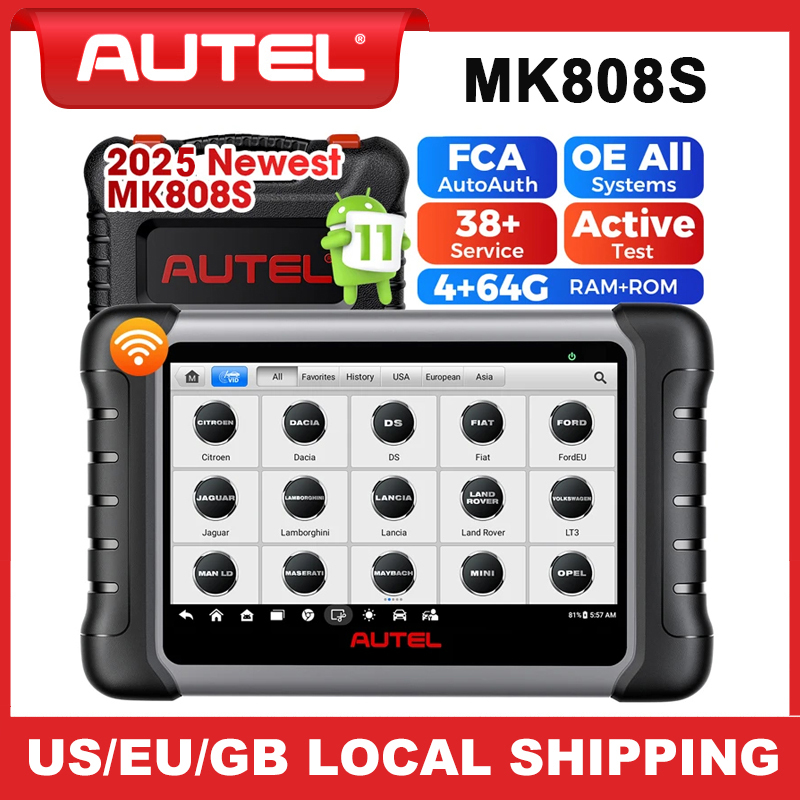 Autel MK808S Auto-Diagnosetool, Kfz-Codeleser, OE-Diagnose aller Systeme, bidirektionaler OBD2-Scanner PK MX808S