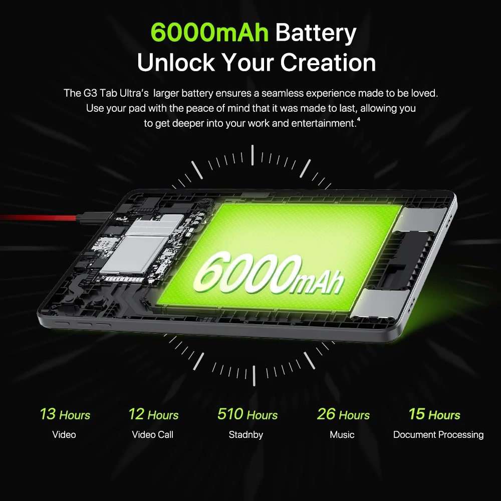 UMIDIGI-G3 Tab Ultra Gaming Tablets, Android 13, 10.1 "HD, MTK G99 Octa-Core, 8GB, 8GB, 128GB, 6000mAh Bateria, Android Dual SIM Card