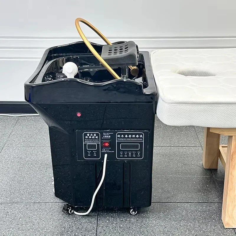 Hair salon movable sink shampoo bed with water tank Japanese shampoo bed spa bed portable shampoo basin hairdressing tools