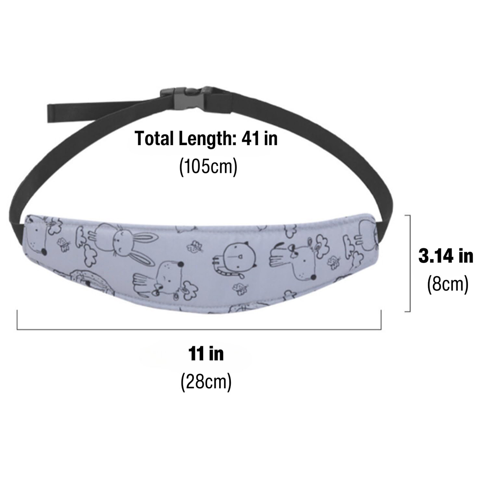 Suporte de cabeça de bebê para assento de carro, tiras de cabeça para crianças pequenas, alívio de pescoço, alça de encosto de cabeça para carrinho de carro