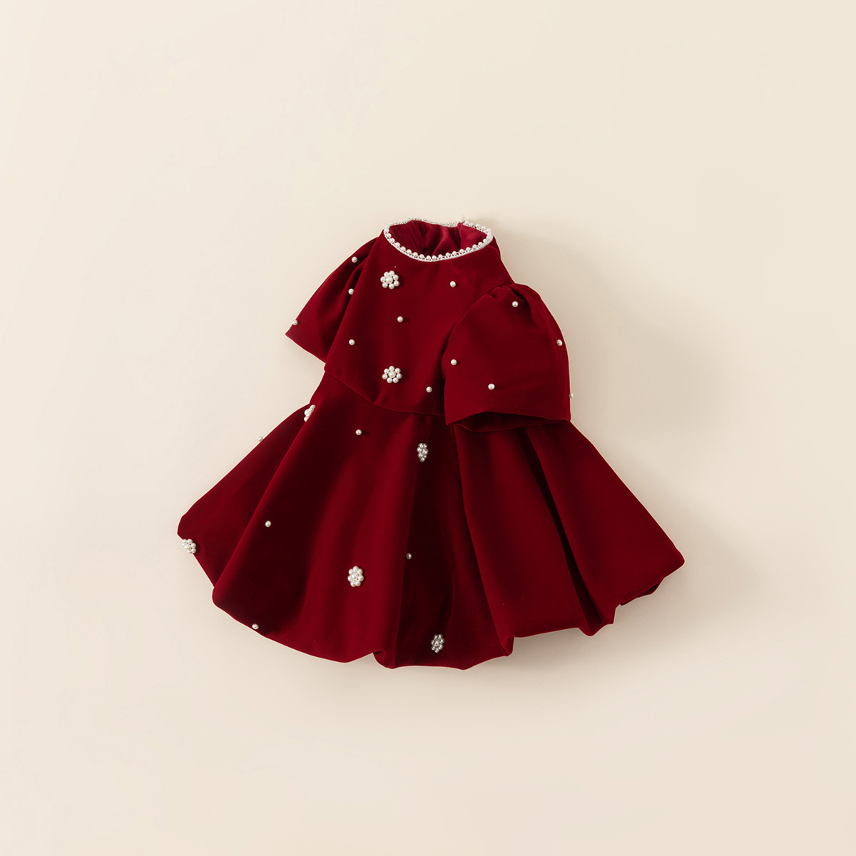 Herbst Winter Kinder Kleid 1-10y Mädchen Perle dicke warme Fleece Party Weihnachten Prinzessin Kleider Kleinkind tragen Kinder kleidung neu