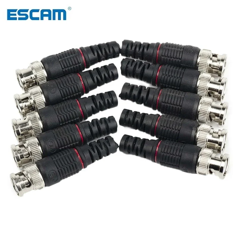 10 stücke BNC Stecker Pin Solderless Gerade Winkel Video Adapter BNC Stecker für CCTV Überwachung Kamera Sicherheit System