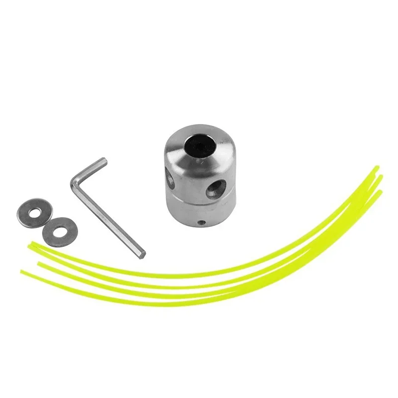 Universal Aluminum Trimmer Head with Four Trimmer Lines for Brush Cutter Grass Trimmer Head Replacement Tool Part