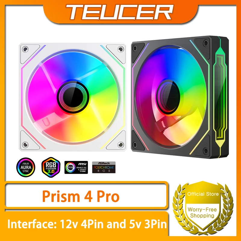 TEUCER PRISM Computer Chassis Fan 12cm ARGB 5V 3PIN Quiet Cooling Fan PWM Light synchronization