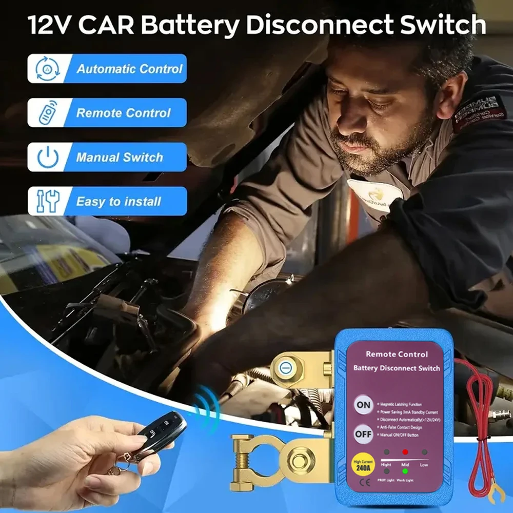 Batterij Disconnect Schakelaar 12V 240A Uitschakelen Afgesneden Kill Switch Met Afstandsbediening Schakelaar Voor Auto Vrachtwagen