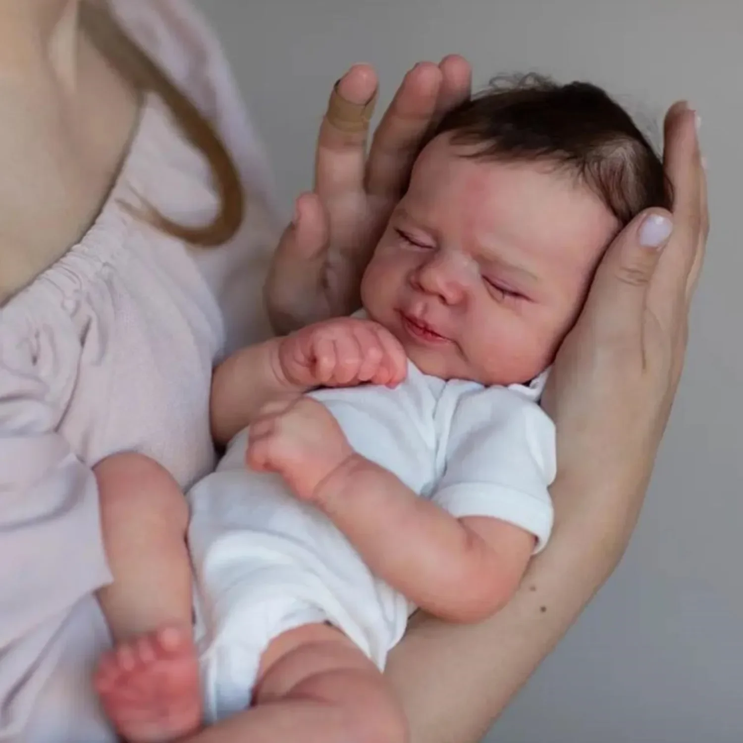 BZDOLL Realistische 48 cm weiche Silikon-Einschlaf-Reborn-Babypuppe mit 3D-Malerei-Haut, Alive 19 Zoll Neugeborenes Bebe, süßes Geburtstagsgeschenk