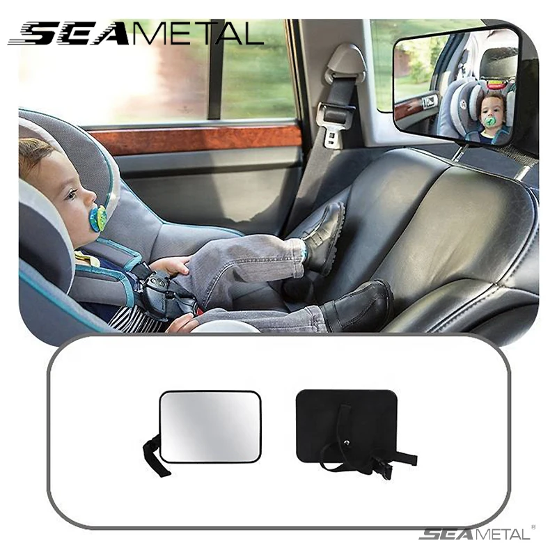 Seametal assento traseiro do carro espelho do bebê ajustável grande angular assento de segurança espelho retrovisor observação carro bebê/criança espelho interior