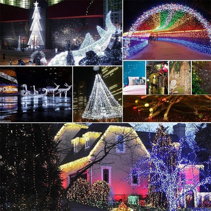Lumières de noël 5M 10M 20M 30M 50M 100M guirlande lumineuse Led 8 Modes lumières de noël pour fête de mariage lumières de vacances