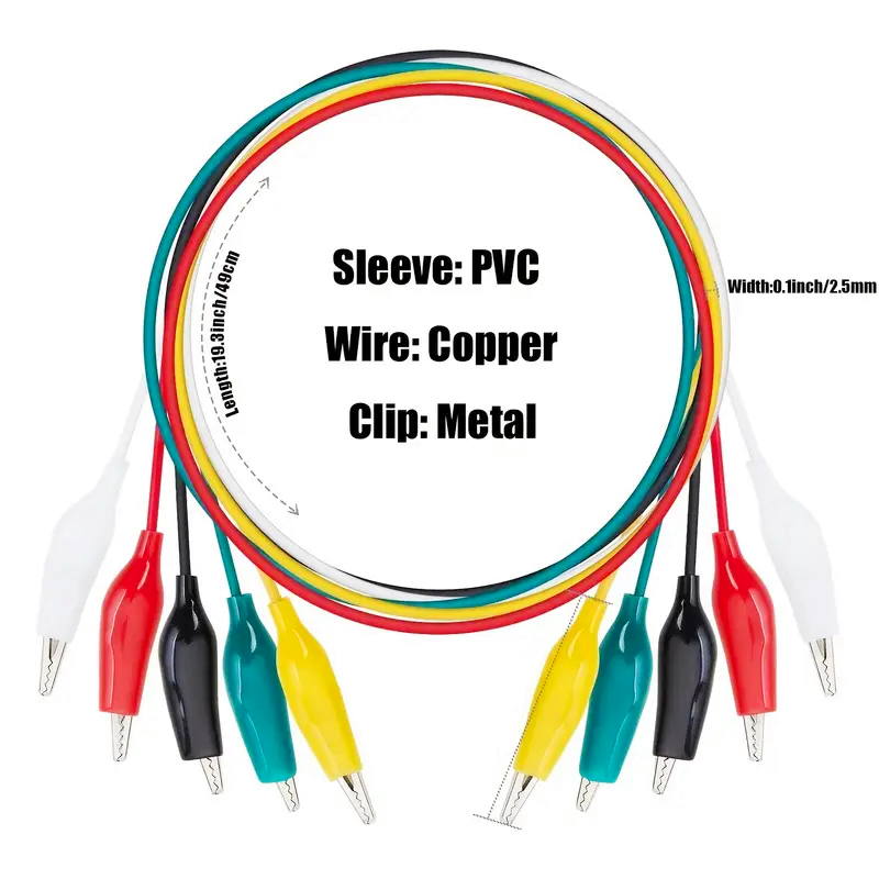 10 Uds. Pinza de cocodrilo de Color eléctrica DIY funda de cable de alimentación de batería pequeña abrazadera eléctrica abrazadera de prueba de doble cabezal