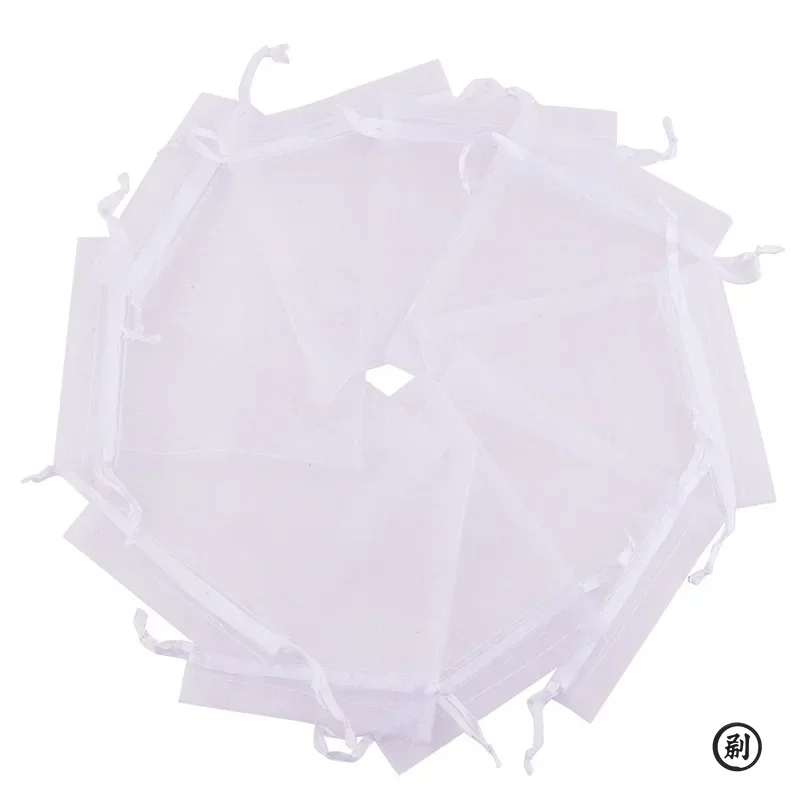 50PCS White Organza Bag Decorations 7 * 9cm or 9*12CM