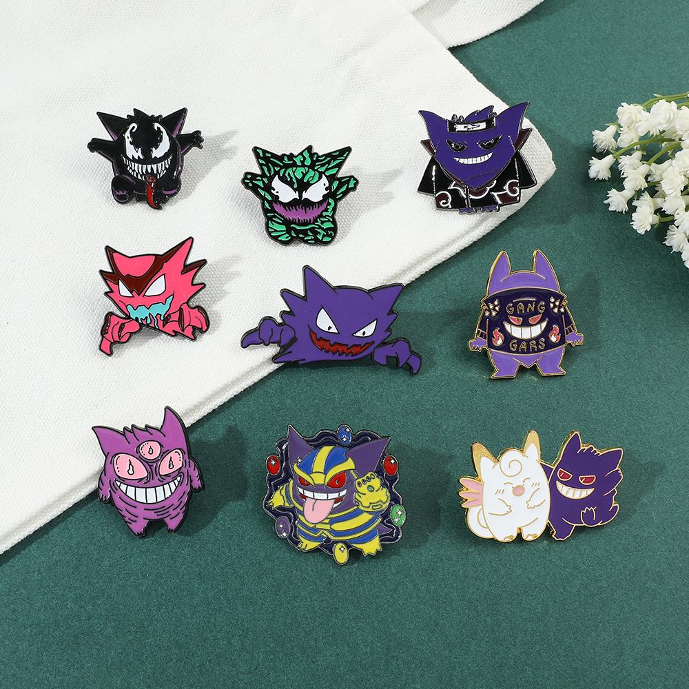Эмалированные булавки для лацканов Gengar, аксессуары для рюкзака, коллекция аксессуаров для фанатов, броши, ювелирный подарок