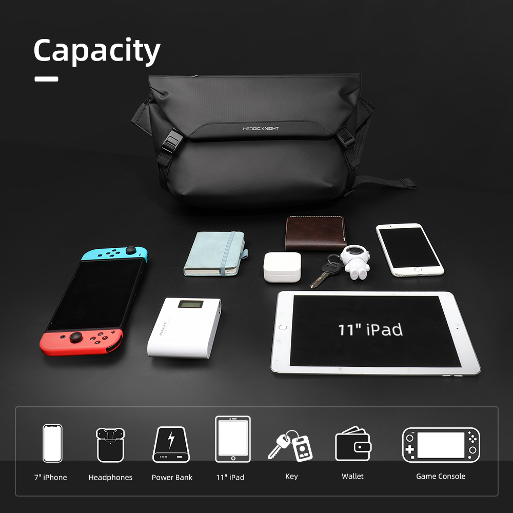 Heroic Knight-bandolera de gran capacidad, bandolera multifuncional impermeable, informal, a la moda, para ciclismo al aire libre