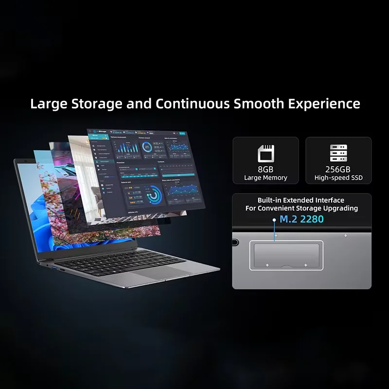 Bmax Laptop S14 Pro Intel N5000 Processor 8Gb Geheugen 256Gb Solid State Drive 1920X1080 14inch Windows 11 Wi-Fi Notebook Computer