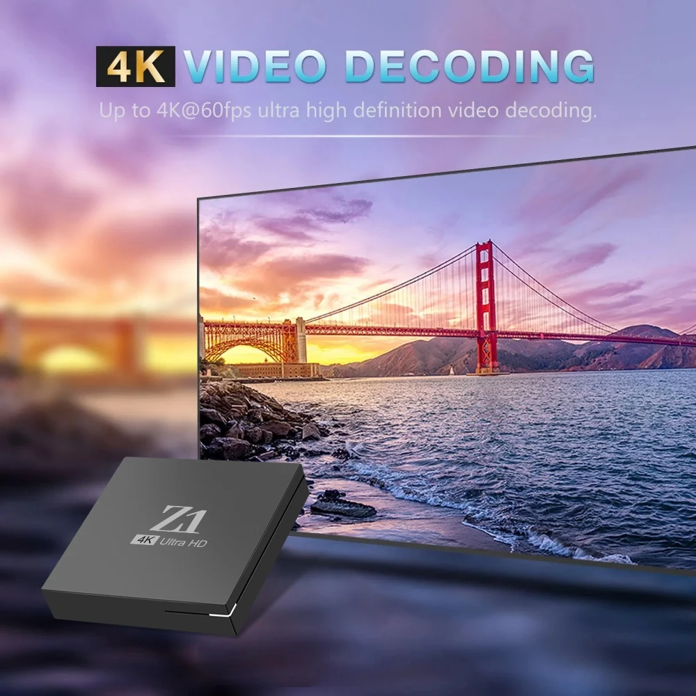 Smart Z1 TV BOX Android Dual WiFi 2GB RAM 16GB ROM 3D Media Player 4K Set Top Box Smart TV Box Upgraded Global Version