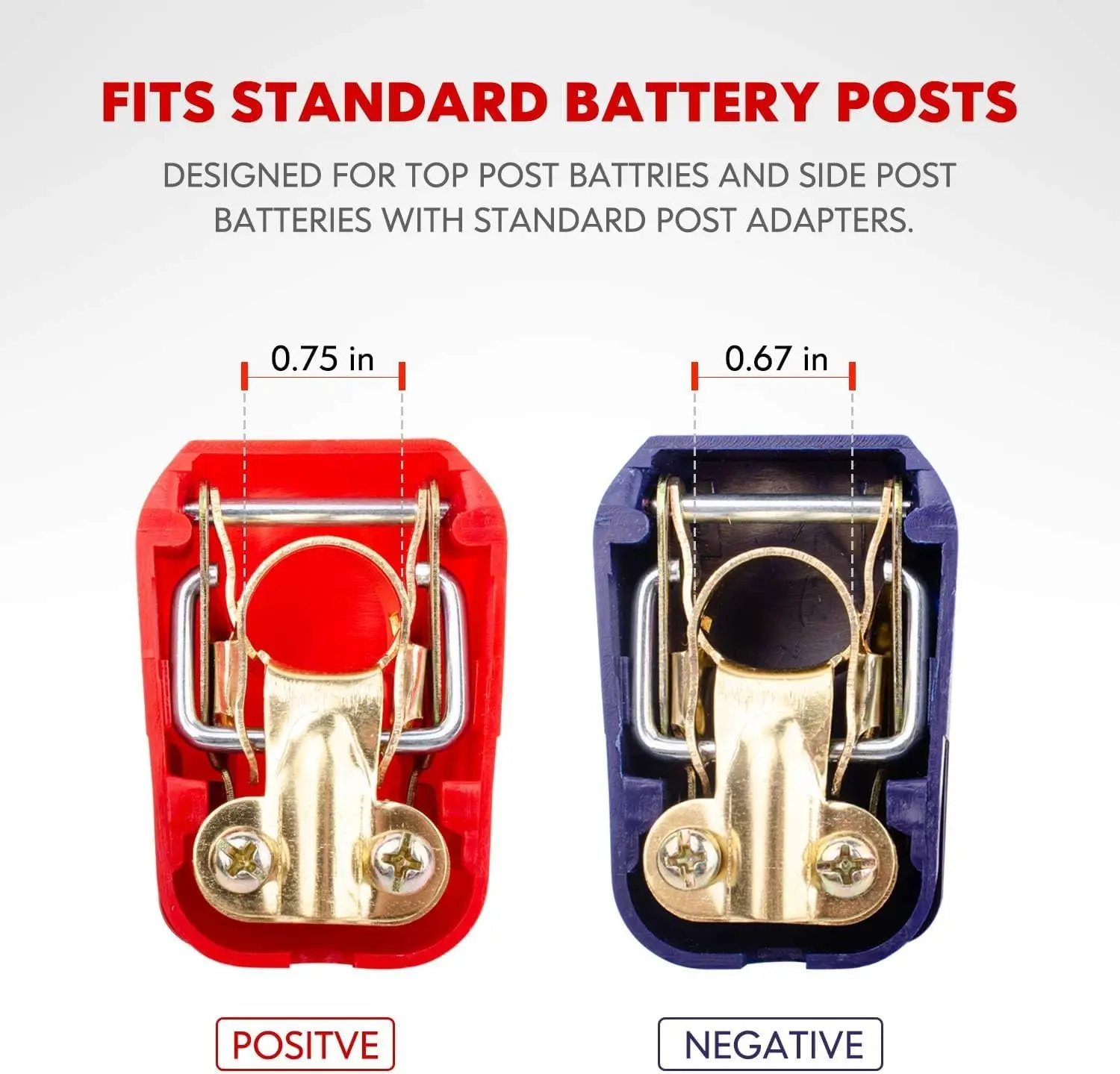 2Pcs Batterie Terminal Anschlüsse Positive Negative Auto Batterie Terminals Clamp Stecker Quick Release Trennen 12V 6V 24V