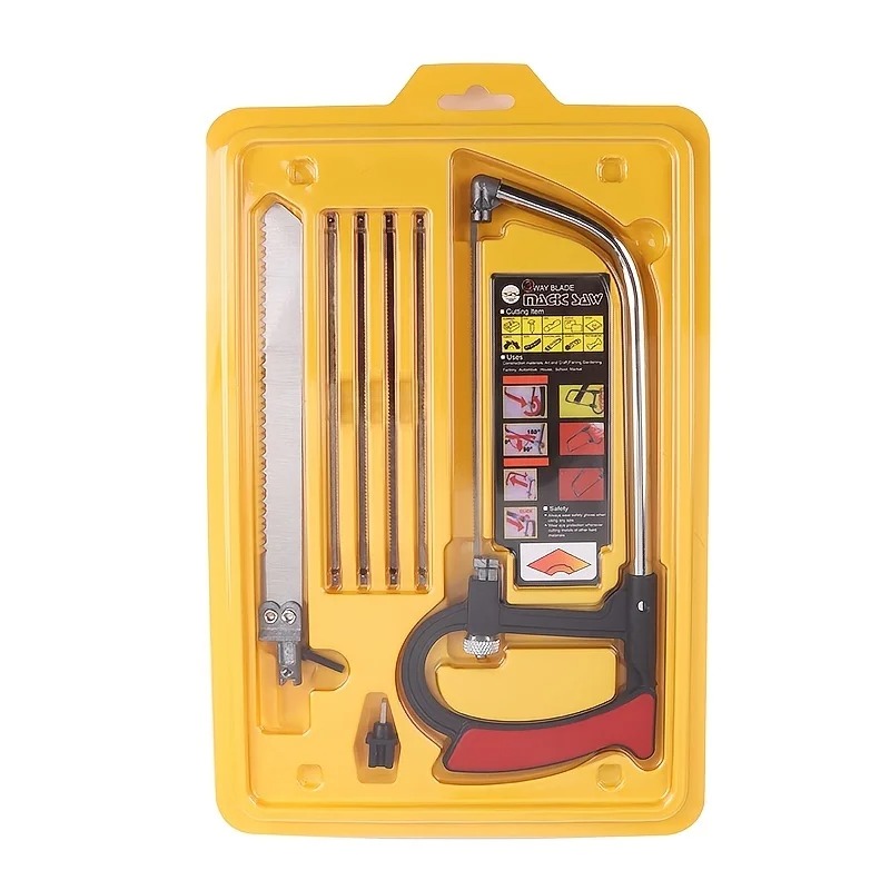 8-in-1-Säge, Mehrzweck-Hand-DIY-Stahlsäge, Metall, Holz, Glas, Sägeset, 6 Klingen, Holzbearbeitung, Metallbearbeitung, Modell, Hobby-Werkzeug