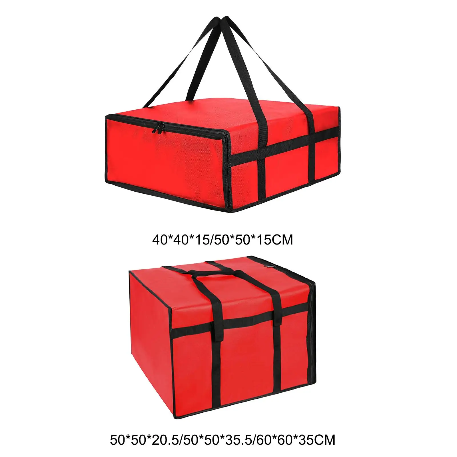 Bolsa aislante para transporte de Pizza, bolsa de comida resistente con cremalleras dobles para Pizzerias, bolsa de compras reutilizable multifuncional para comestibles