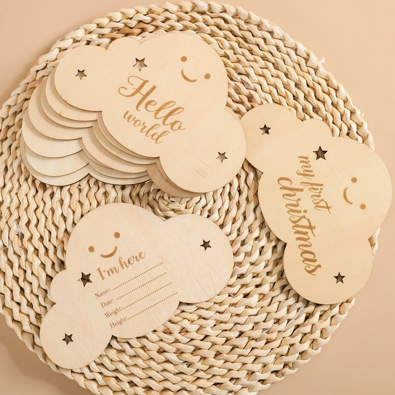 8 ชิ้น/เซ็ตเด็กทารก Milestone Card สําหรับทารกแรกเกิดน่ารัก Cloud Shape การถ่ายภาพ Props อุปกรณ์เสริมเดือนการ์ดสติกเกอร์ทารกแรกเกิดของขวัญ
