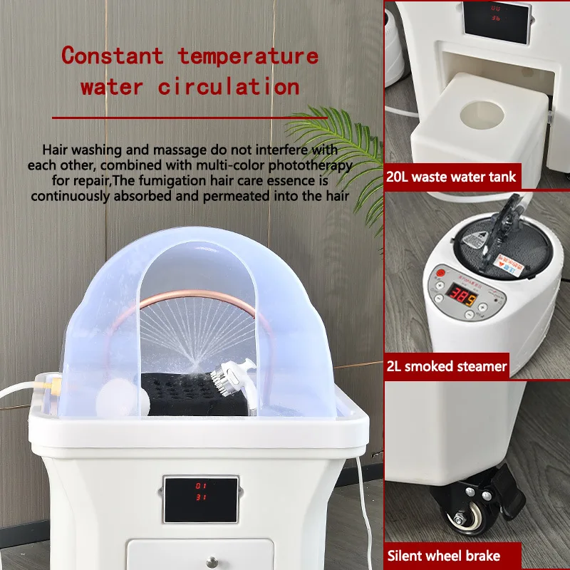 SPA water storage wastewater integrated mobile head treatment device Water circulation head treatment basin massage table