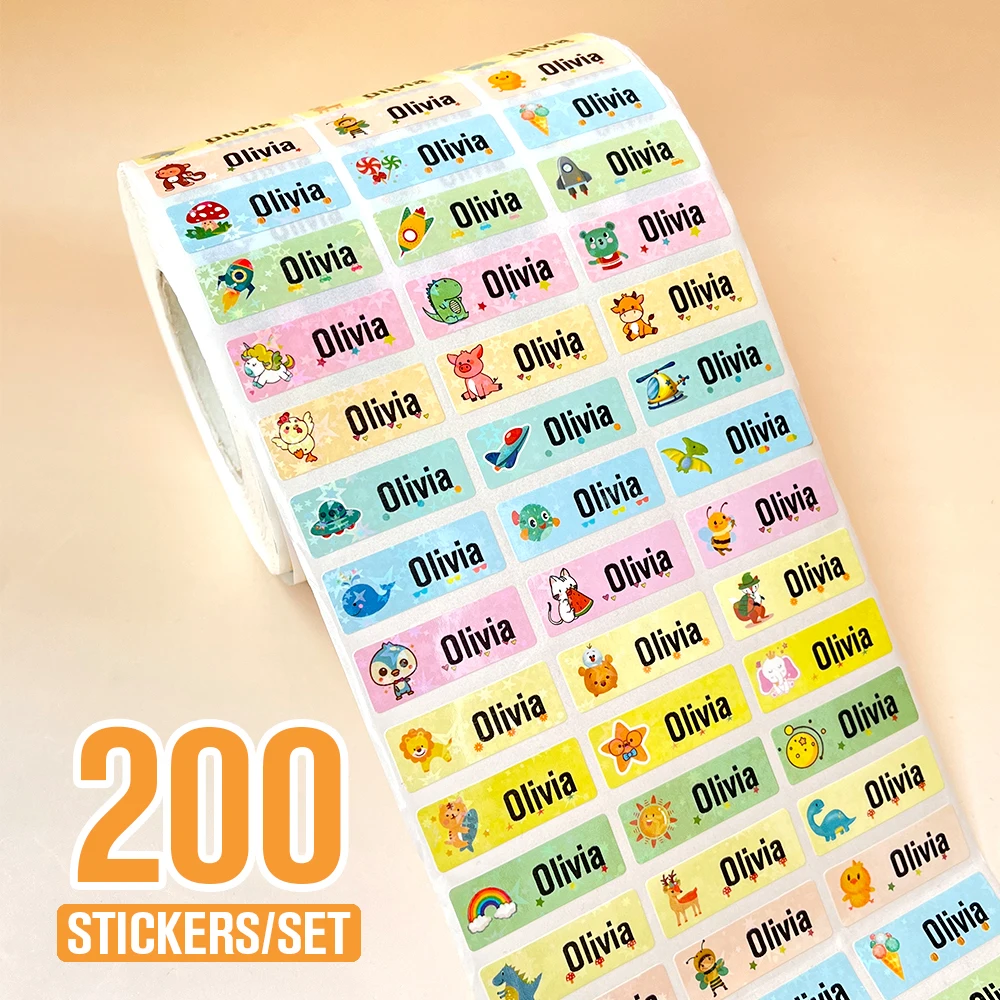 Waterproof Tag Self-adhesive Baby Name Sticker Custom Personalized Kindergarten Hebrew Label For Children School Stationery