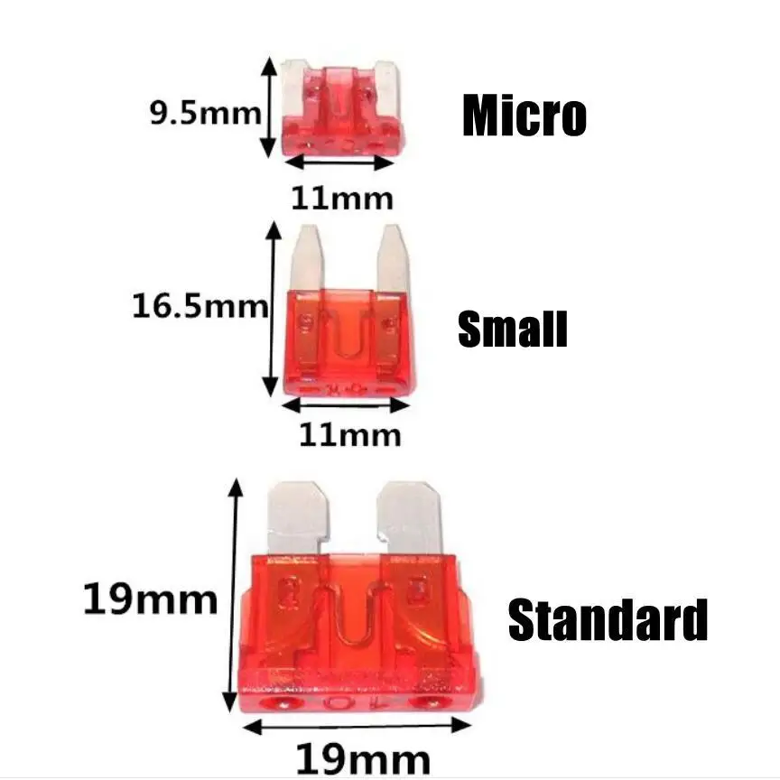 Mittlere Mini-Auto-Sicherungen, 2 A/3 A/5 A/7,5 A/10 A/15 A/20 A/25 A/30 A/35 A, Verstärker mit Aufbewahrungskoffer, Sortiment, Flachsicherungsset-Set