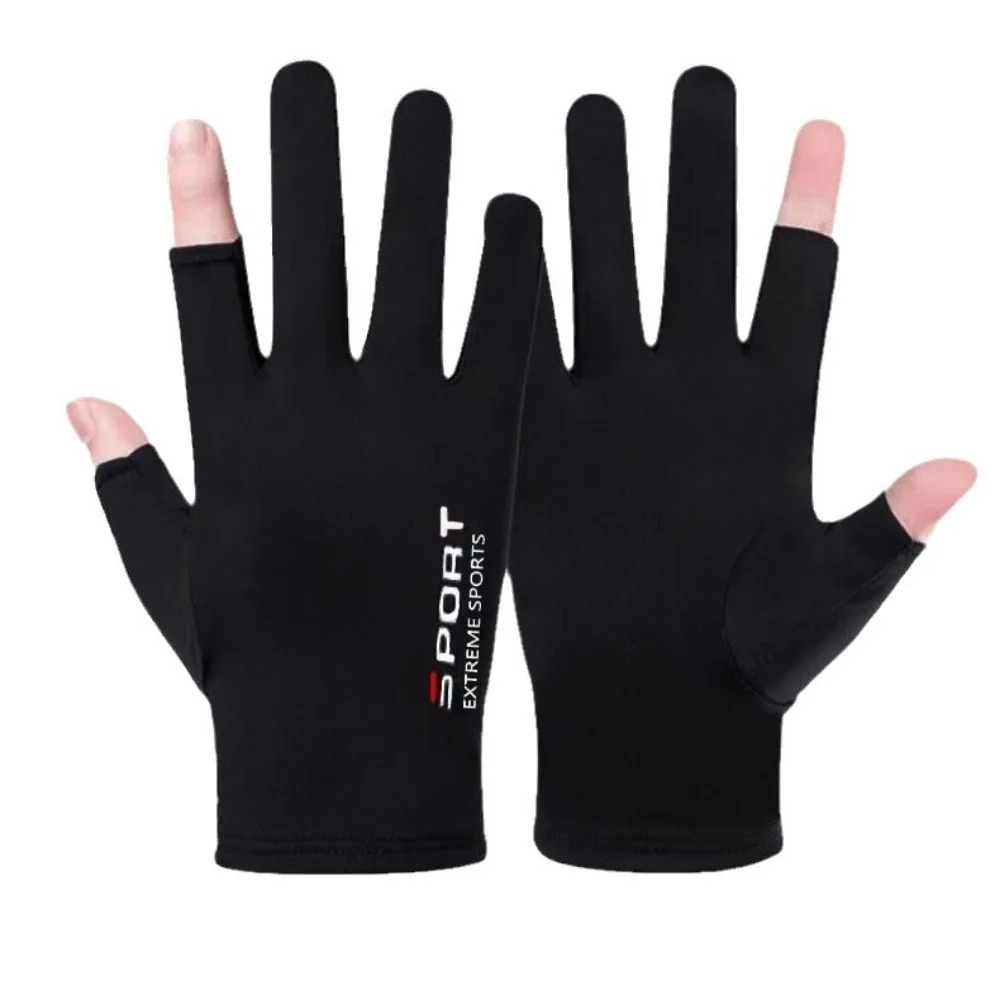 1 paio di guanti da pesca per sport all'aria aperta touch screen sottile equipaggiamento protettivo anti UV guanti da corsa per moto antiscivolo e traspiranti