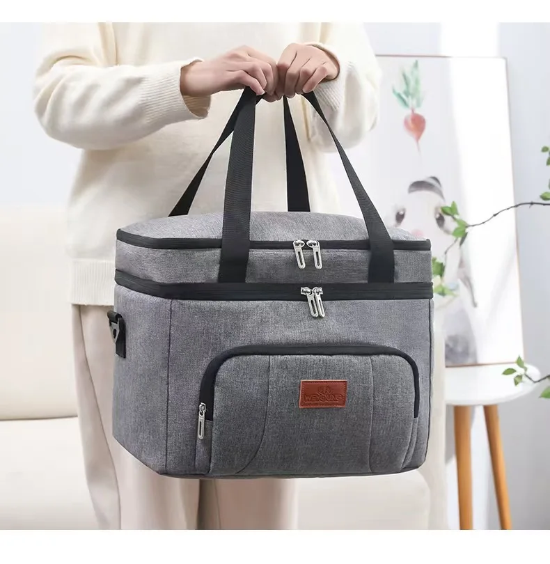 Borse per il pranzo multifunzionali a doppio strato Tote Cooler per donna Uomo Scatola per il pranzo da picnic da viaggio di grande capacità con tracolla