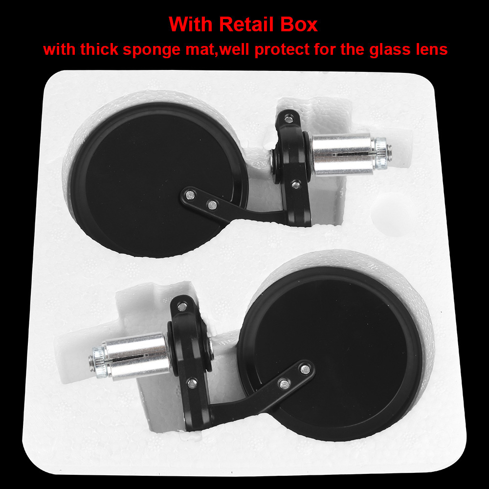 22mm Universal Motocicleta Espelhos Retrovisor Side Espelho Moto Acessórios 2pcs Handle Bar End Mounting