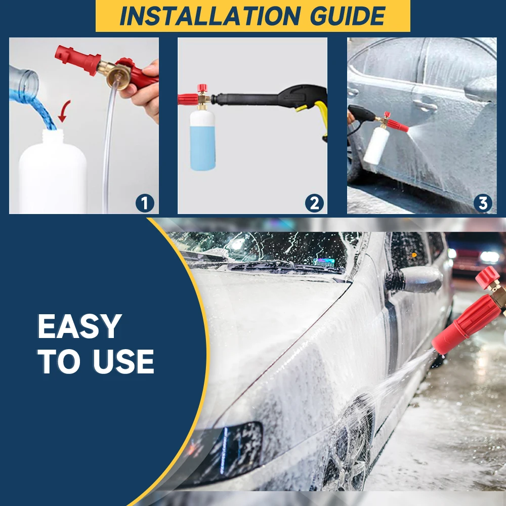 ROUE Rửa Xe Súng Bọt Tuyết Bọt Pháo Foamer Lance Chuyên Vòi Phun Áp Lực Máy Giặt Cho Karcher Huter Parkside Bosch Nilfisk