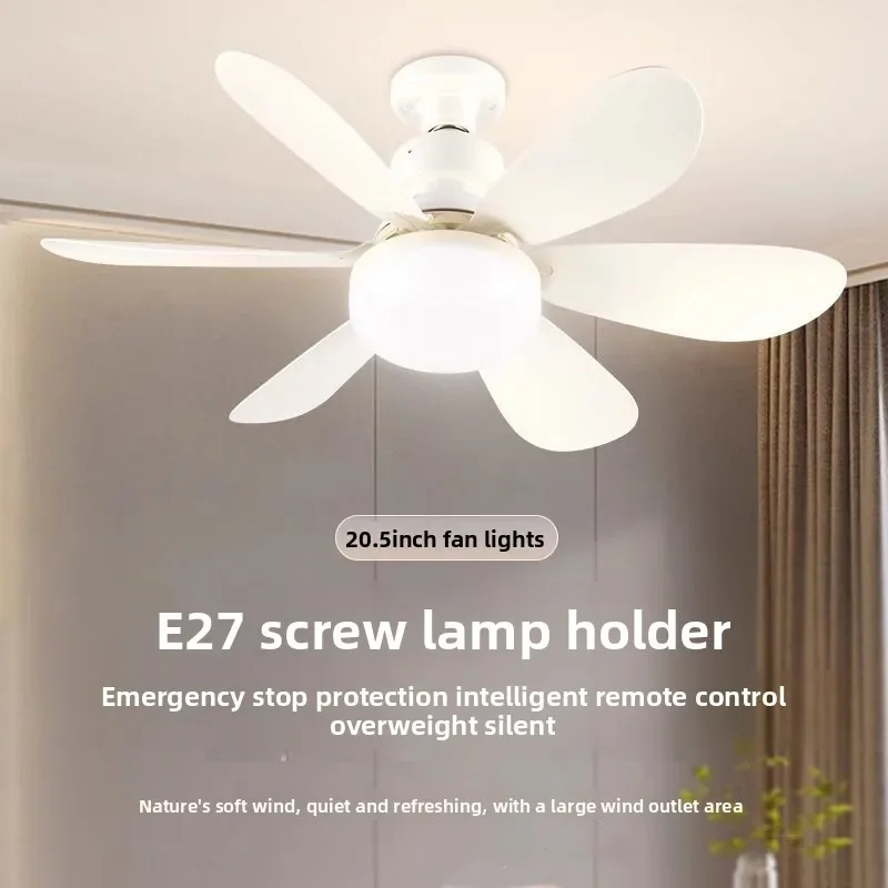 Ventilador de teto com soquete LED 40W com luz, ventiladores de teto com parafuso de 20,5 pol. com luzes com controle remoto, para quarto/garagem/cozinha