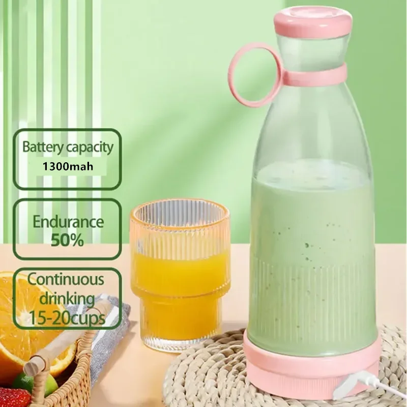 Mini Sap Blender Draagbare Elektrische Juicer Fles 6 Bladen Schudden Oranje Citroen USB Opladen Fruit Mixer Verse Squeezer Machine