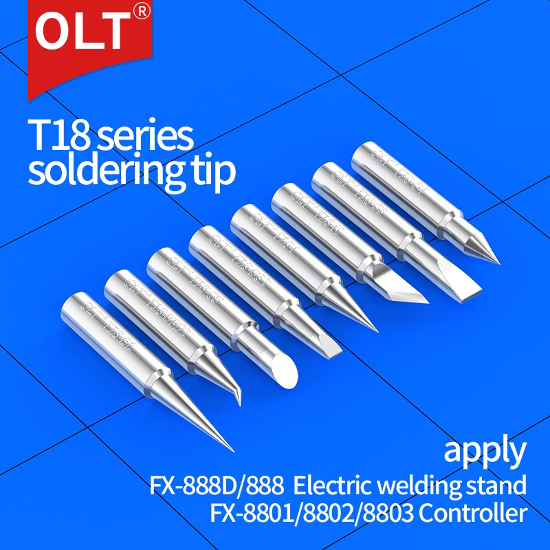 T18 soldering iron tips T18-D08 D12 D16 D24 D32 B K I S4 BL BR02 for HAKKO FX-888D Soldering Station and FX8801 Welding Handle